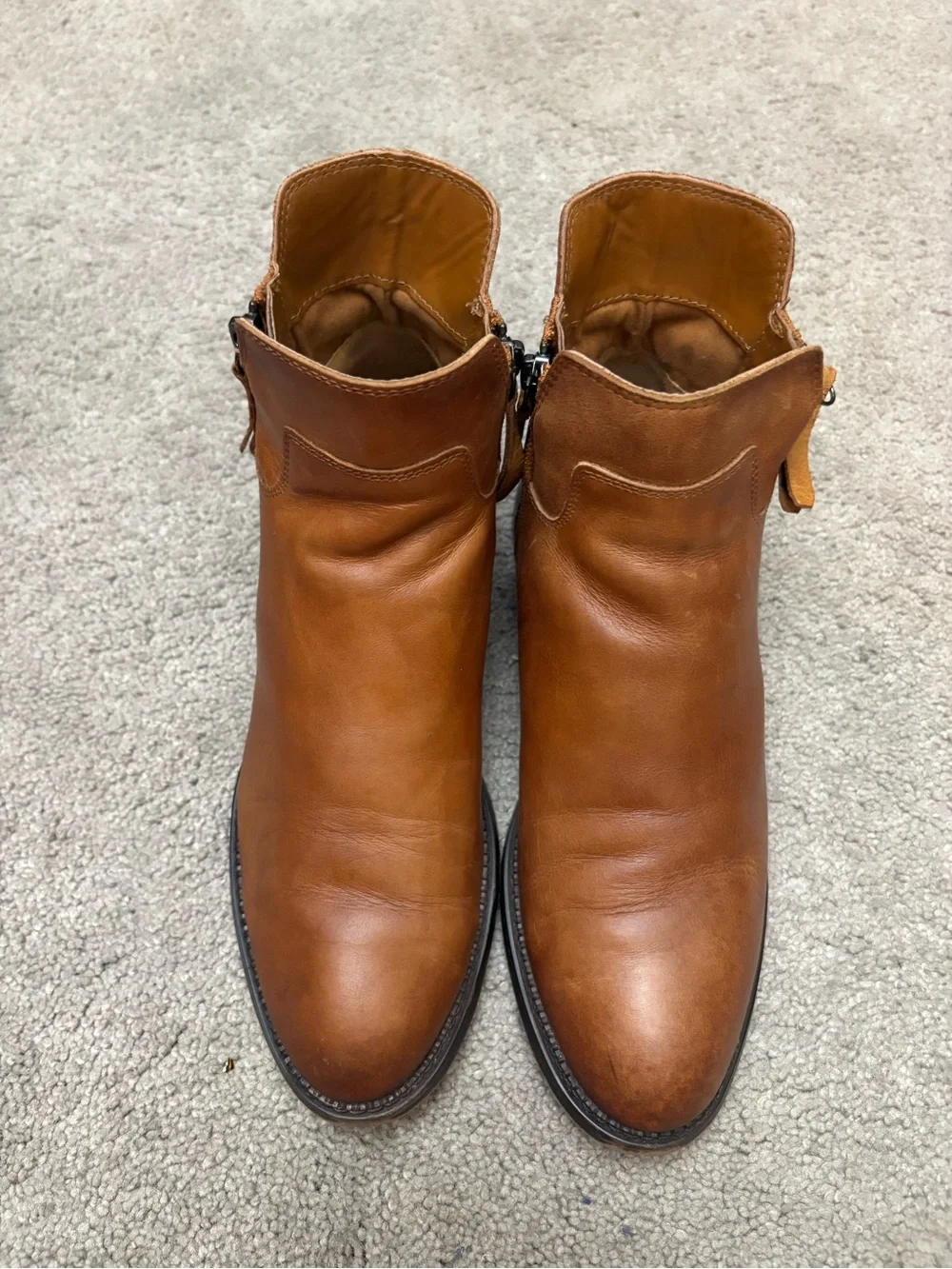 Franco Sarto Men's Cognac Leather Ankle Boots